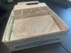 Vintage Federal Glass Snack Set Homestead Wheat with 4 Trays, 4 Cups