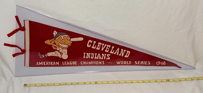 Vintage 1948 Cleveland Indians Baseball ALC World Series MLB Pennant 26.5 x 11