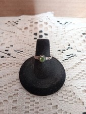 Sterling Silver Round Green Peridot Ring