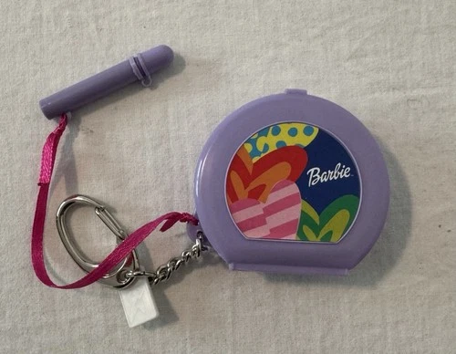 Barbie Doll Purple Compact Keychain 2000 Vintage