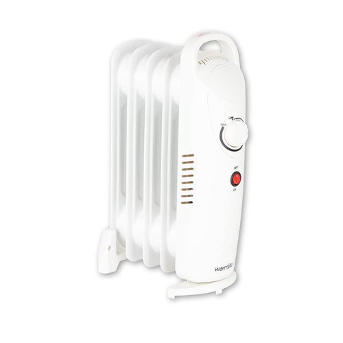 Warmlite 5 Fin Oil Filled Radiator with Adjustable Thermostat and Overheat