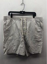 Banana Republic Men's Gray White Micro Stripe Drawstring Cotton Shorts Size XL