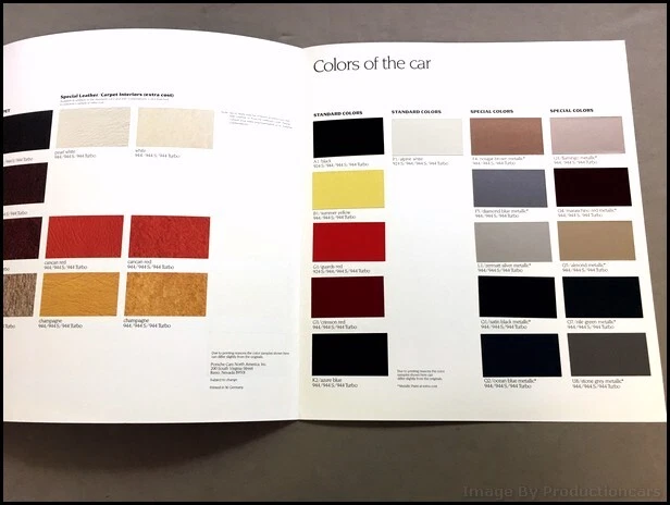 1987 Porsche Color Paint and Trim Brochure Guide - 944S Turbo 924 944 - Image 3 of 4