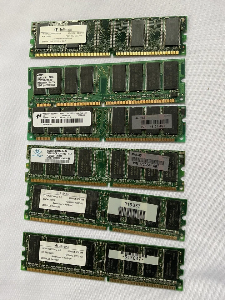 Memory Lot 175925-001 PC2100U 512MB DDR Random Access Memory RAM & 256MB - Image 2 of 4