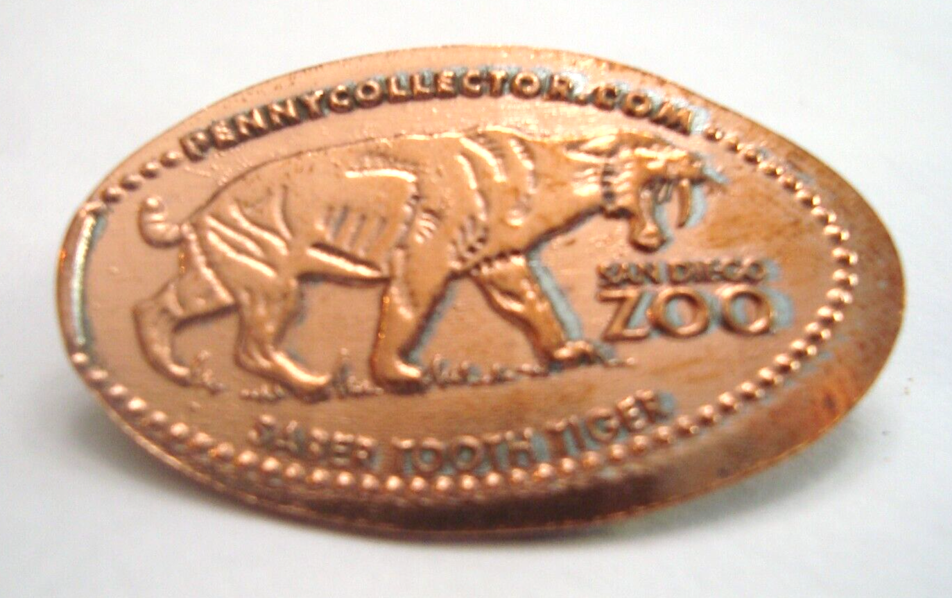 SAN DIEGO ZOO saber tooth tiger elongated zinc penny eBay