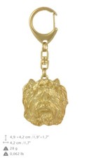 Yorkshire Terrier - gold plated keyring with image of a dog, quality, ArtDog USA