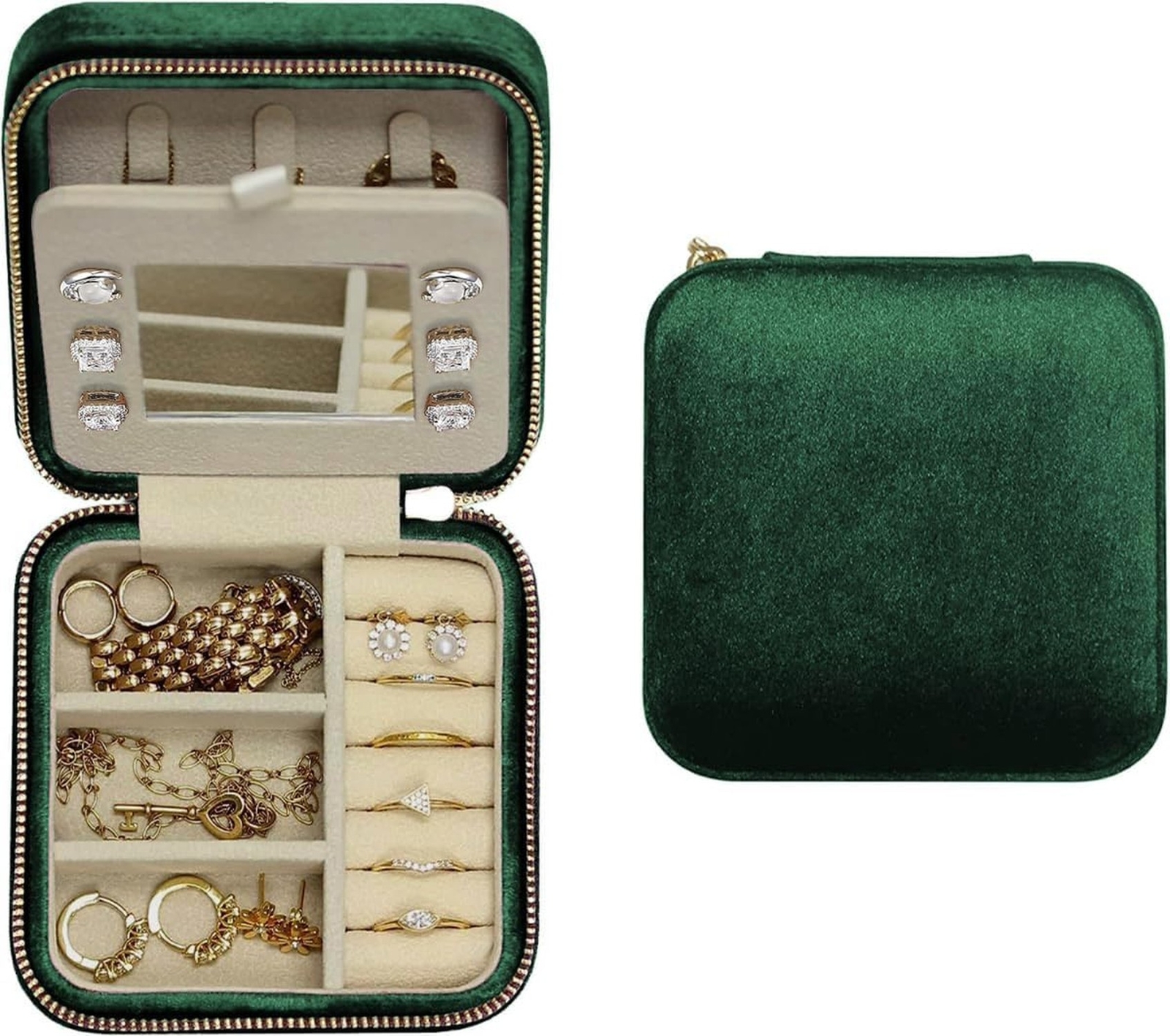 Women's Travel Jewelry Organizer Box - Compact & Stylish Case for Jewelry Storage