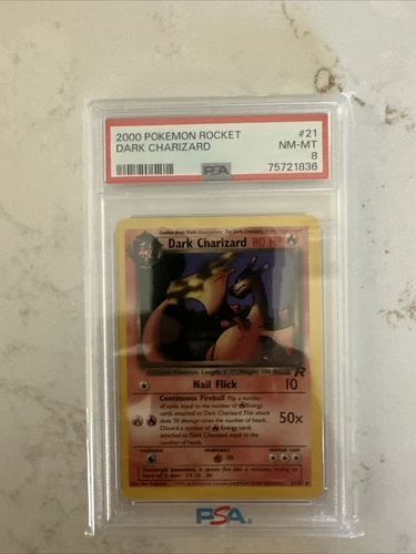 Dark Charizard 2000 PSA 8 NM-Mint 21/82 Team Rocket Pokemon WOTC #21