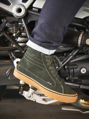 SCARPE SHOES STIVALI MOTO PELLE TCX STREET 3 WP IMPERMEABILI GREEN BROWN TG 44 - 第 4/4 張圖片