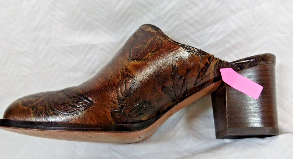 Patricia Nash Bota Mules, Damas 7, Chocolate Estampado Floral. DS07 Foto 4 de 4