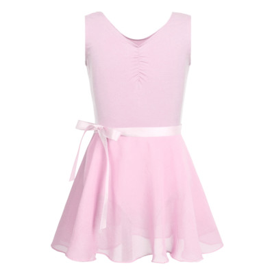 DE Mädchen Ballettkleid Ballerina Kleid Ärmellos Tanzkleid Tanzbody mit Rock