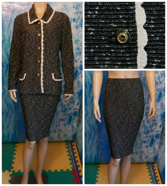 St John Collection Knits Purple Jacket L 10 12 Suit Blazer Buttons