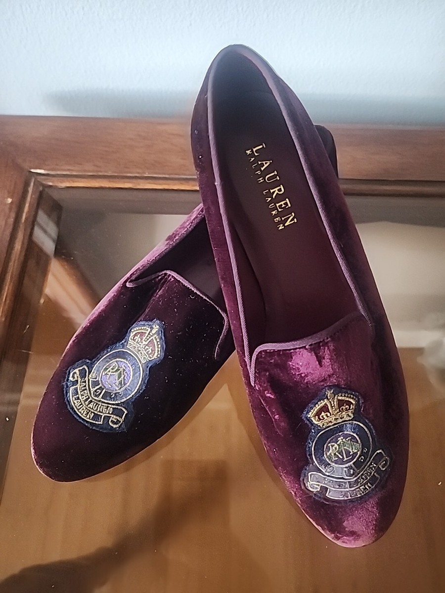 Lauren Ralph Lauren Nala Crest Velvet Oxford Loafer Flats Shoes