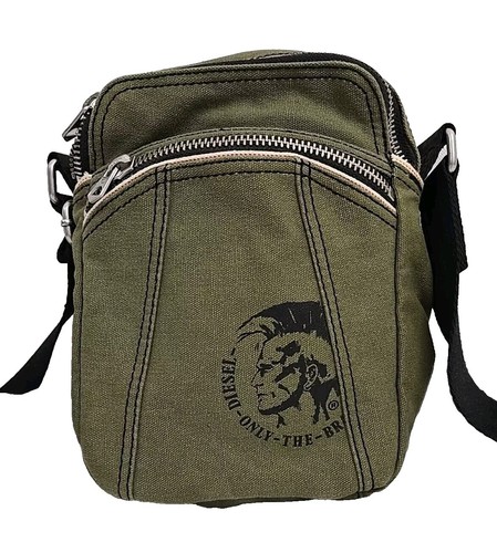 Diesel Men Vintage Archive Green Shoulder Bag Y2K Rare Luxury