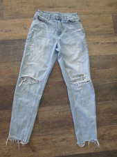 American Eagle Women's Curvy Mom Jeans Size 6 L High Rise Blue STRIGID