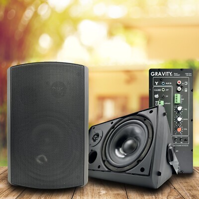 2x Gravity 6.5'' Active Wireless Streaming Speakers 2-Way, 150W, w/Bluetooth BK