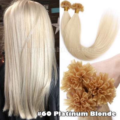 Pre Bonded U Nail Tip Keratin Brazilian Remy Human Hair Extensions Straight Long