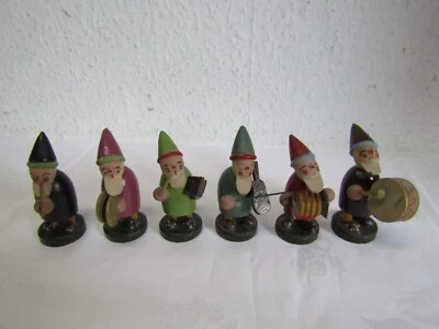 6 alte Musiker Zwerge Wichtel Erzgebirge Musikkapelle - Bild 1 von 4