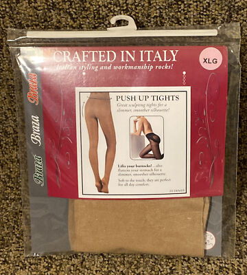 BRAZA Push-Up Sculpting Tights Nylons Lift Tighten Flattens 20 Denier SKIN XLG