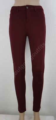 NEW Forever 21 Women's Skinny Long Knit Burgundy Pants Size M