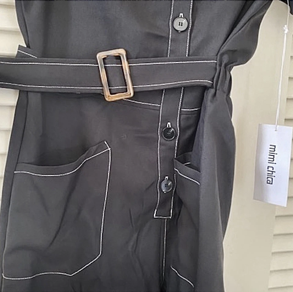 Mono negro manga corta con bolsillos XL Mimi Chica Foto 4 de 4