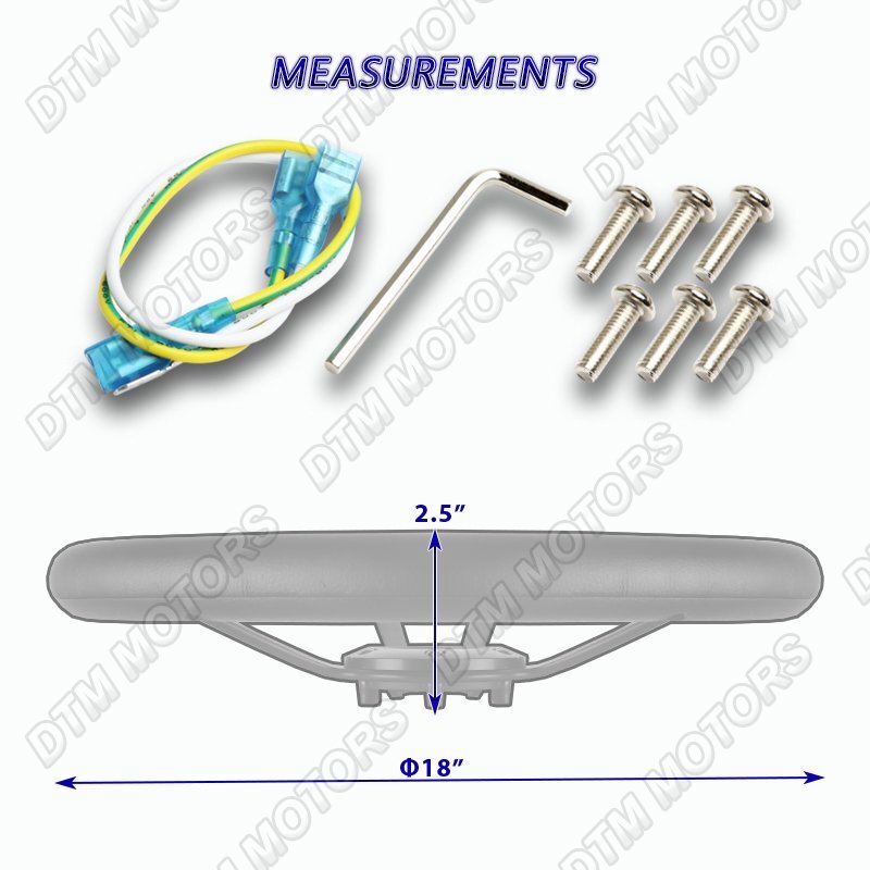 WPower 18" Carbon Fiber Look Grip 5Hole Chrome 3Spoke Vintage