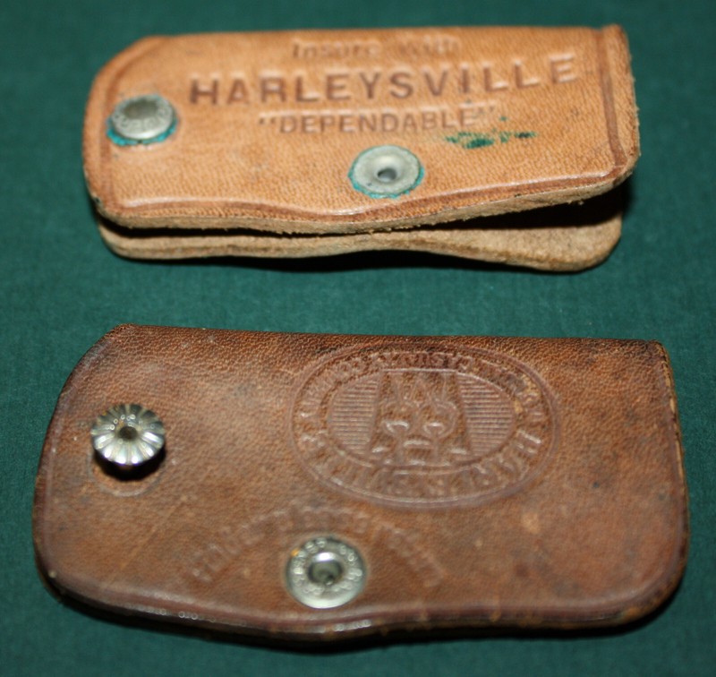 Vintage Promotional Leather Key Fobs: USA, PA, Harleysville, Mutual Casualty, 2