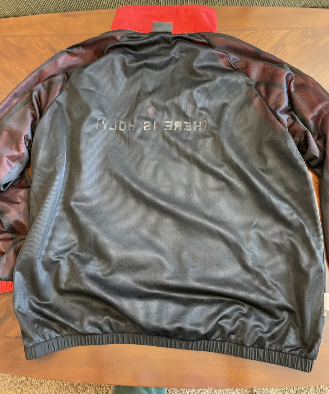 Men’s Pullover Jacket Red Black Windbreaker 1/4 Z… - image 21