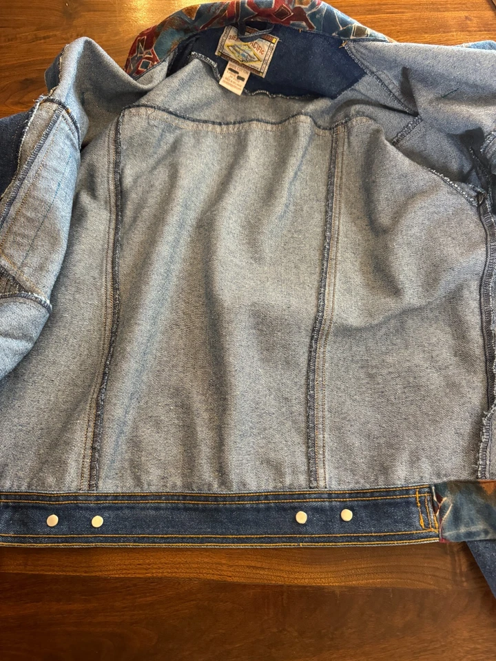 Chaqueta vaquera de colección Sierra Pacific para mujer L suroeste azteca años 80-90 cuentas Foto 3 de 4