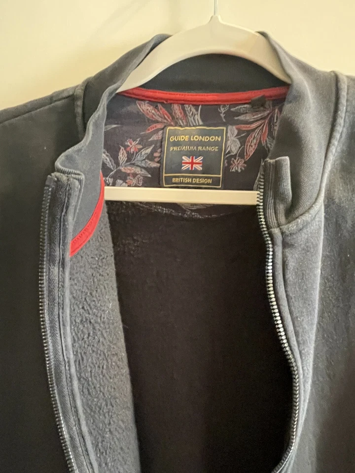 Chaqueta para hombre con cremallera Guide London sin capucha, talla L, grande, azul marino Foto 2 de 4