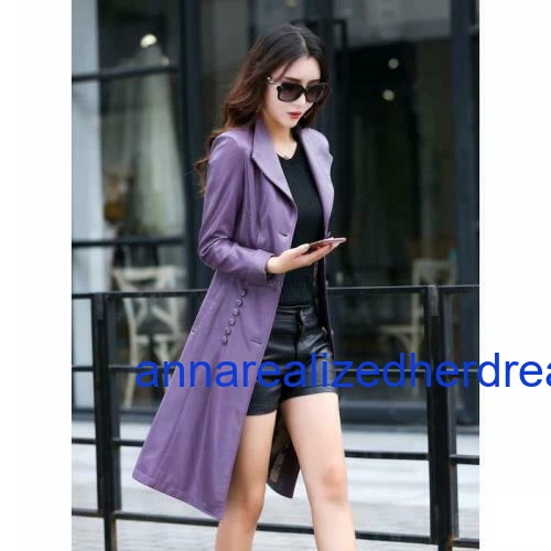 Otoño Mujeres Imitación Cuero Cinturón Moto Solapa Rompevientos Fiesta Abrigo M-5XL L Foto 4 de 4