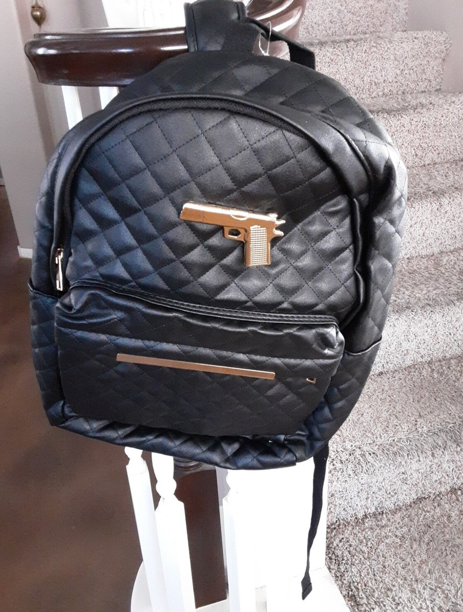 Faux Leather Backpack Gold Color Hardware | eBay display picture 1