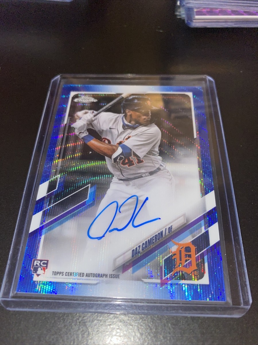 2021 Topps Chrome Blue Wave Rookie Auto /150 Daz Cameron RC