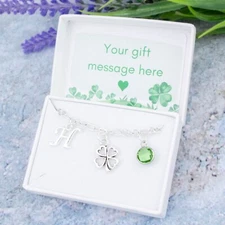Four Leaf Clover Bracelet, Personalised Jewellery, Good Luck Gifts, Lucky Charm