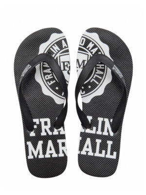 Franklin Marshall schwarze Flip Flops