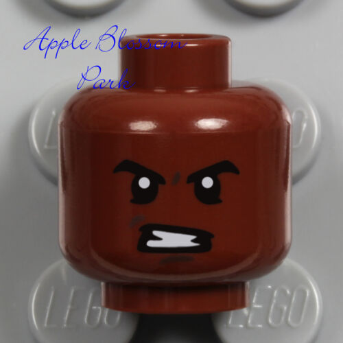 NUOVO LEGO Dark FLESH MINIFIG MASCHIO TESTA con marrone occhi neri sopracciglia capelli ragazzo sorriso - Foto 3 di 4