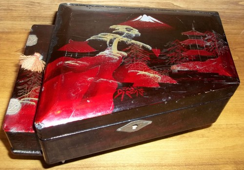 Japanese Piano Styled Wooden Black Lacquer Jewelry/Music Box...................b - Picture 6 of 6