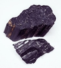 Tormalina nera naturale non riscaldata coppia grezza 486,82 ct gemma sfusa opaca