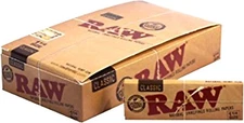 Raw Unrefined Classic 1.25 1 1/4 Size Cigarette Rolling Papers Full Box of 24 