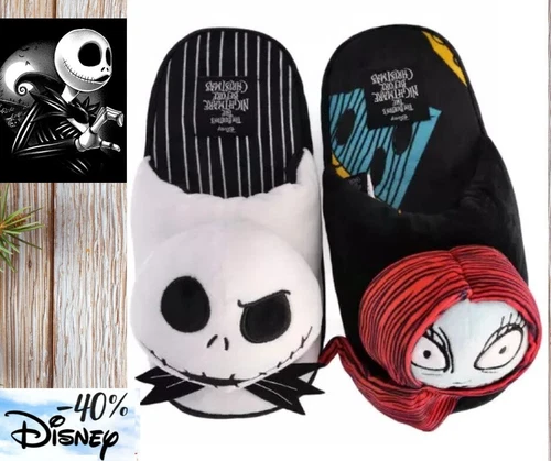 The Nightmare Before Christmas Women's SIZE 7-8 Slip On Slipper Jack and Sally - Picture 1 of 10