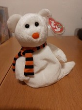 Ty Beanie Babies (Baby). 2003 Quivers - The Ghost Teddy TEDDY BEAR Very RARE