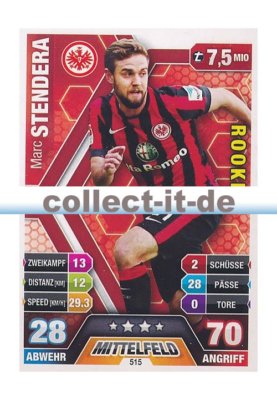 Match Attax Extra 14/15 - 515 - Marc STENDERA- Rookie