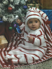 RED  WHITE LAYETTE SET  AFGHAN 3 BABY SIZES CROCHET PATTERN INSTRUCTIONS