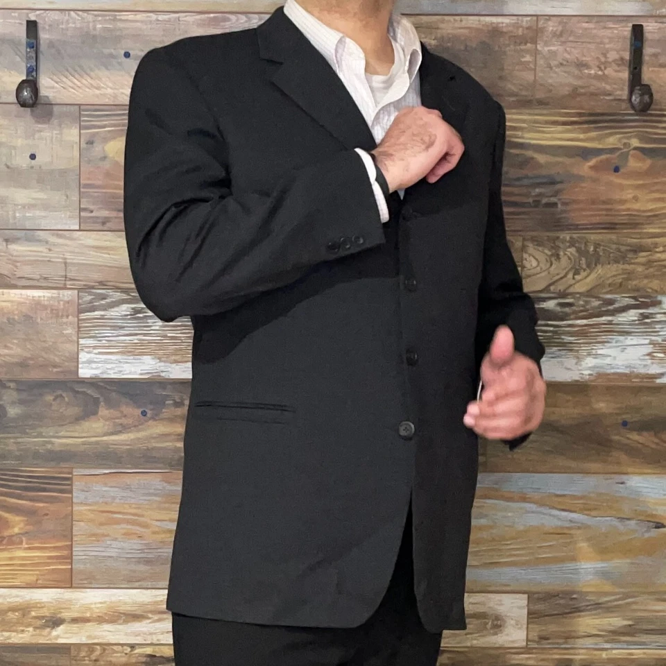 Blazer Chaqueta Deportiva Versace Clásica Italia Mezcla de Lana Gris Doble Ventilación Talla 46L Foto 4 de 4