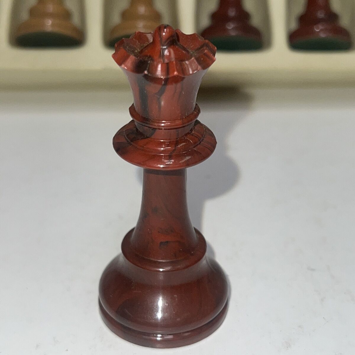 VTG Chessmaster Choice Of Champions Wooden Natural Burgundy Complete No  Board