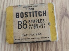 1000 Vintage Bostitch Standard B8 1/4" Staples Made In USA