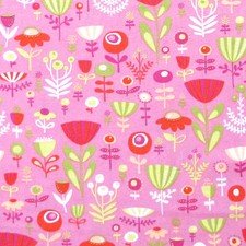 FREE SPIRIT "PARK SLOPE" POPPY DOT FLORAL Pink by the 1/2 yard