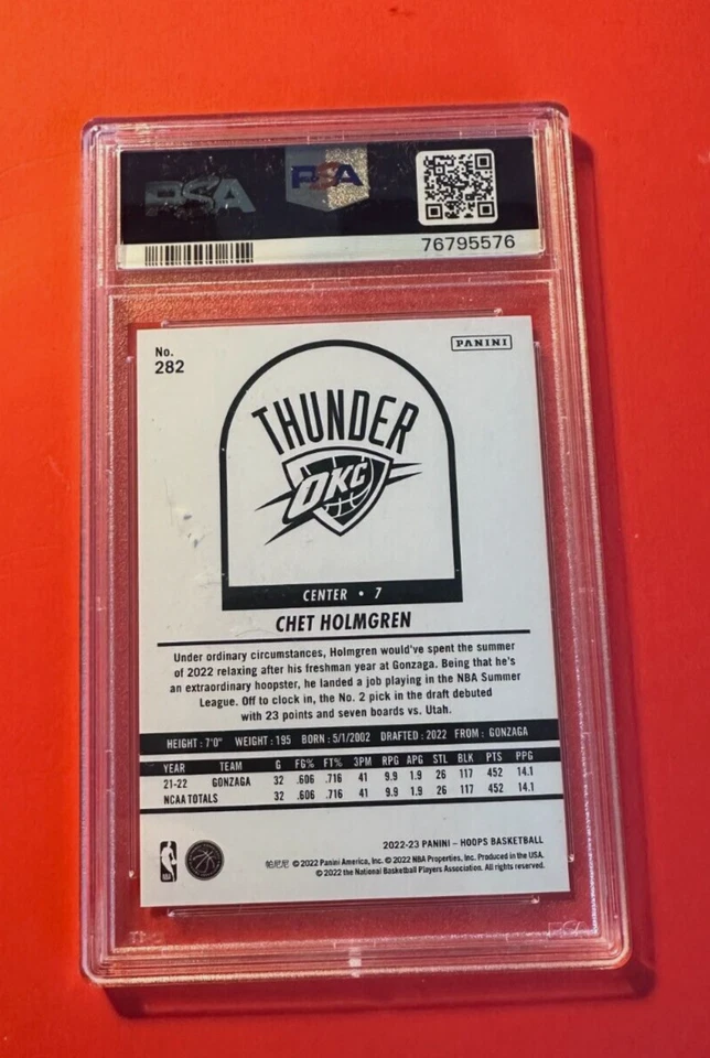 2022 Panini 3 Chet Holmgren RC's -Hoops #282,Instant RSP-2,Instant #F21- PSA 10! - Image 4 of 4