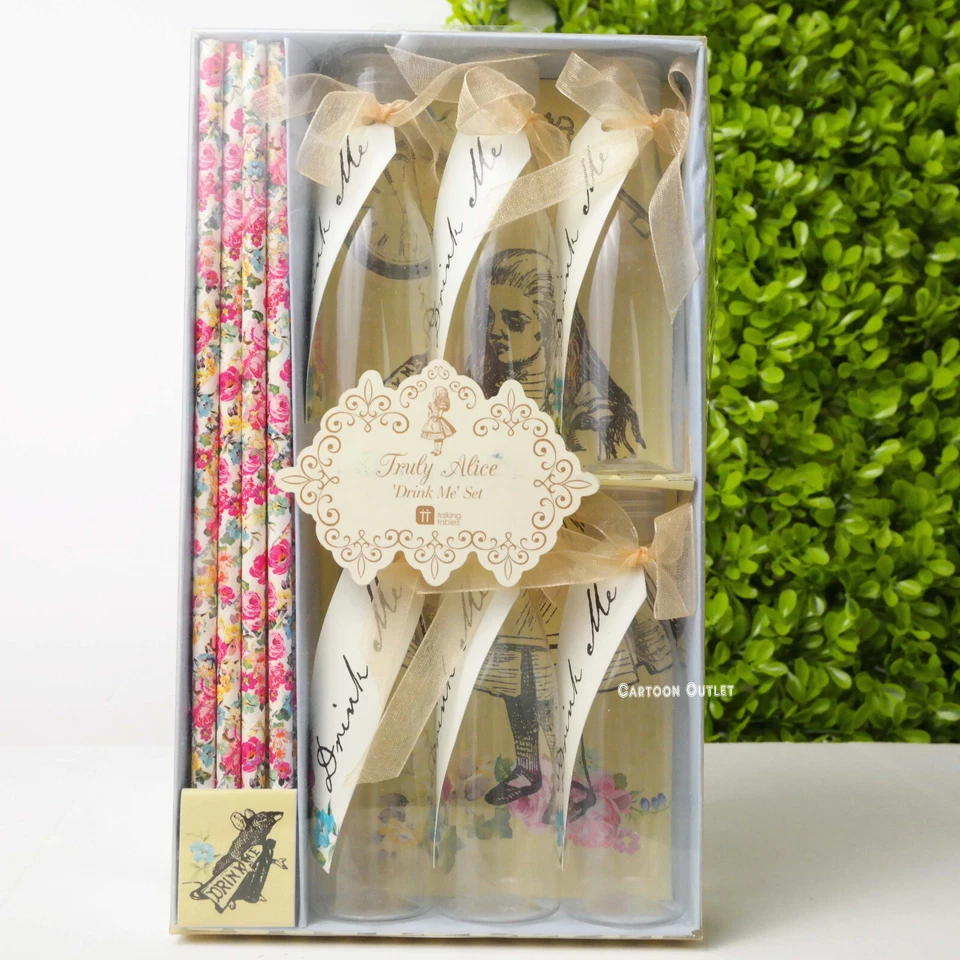 Juego de bebidas Truly Alice decoración de mesa sombrerero loco fiesta de té mini botellas favores de fiesta Foto 3 de 4
