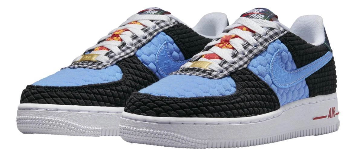 Nike Big Kids Air Force 1 Lv8 (white / multi-color-medium blue)